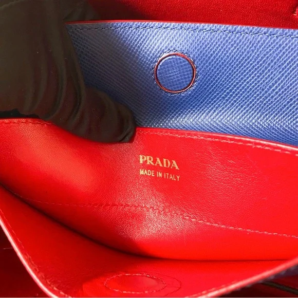 PRADA Double Medium Tote Bag Blue Saffiano Leather - Picture 12 of 12